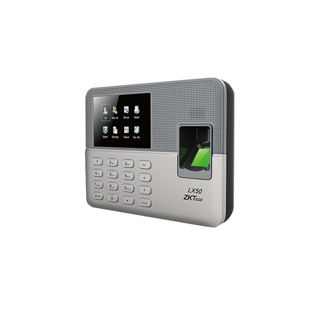 Reloj Marcador Biométrico Zkteco LX50 con Reconocimiento de Huella Digital - Plata